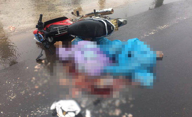 Va chạm với xe container, đôi vợ chồng tử vong tại chỗ