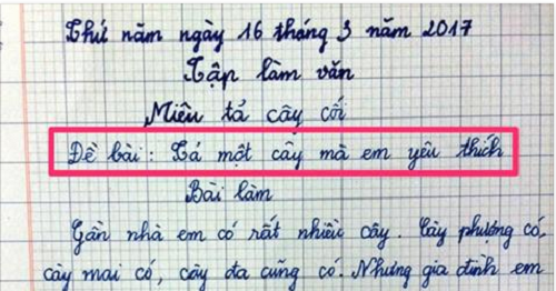 Cô giáo “đứng hình” trước bài bài làm văn vượt quá sức “tưởng tượng” của học sinh