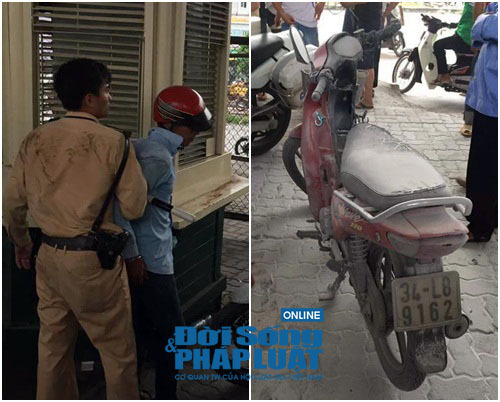 Vi phạm giao thông, nam thanh niên bất ngờ châm lửa đốt xe