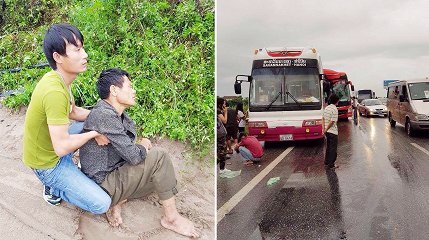 Hiện trường vụ 2 xe khách tông nhau ở Hà Nội, 10 người bị thương