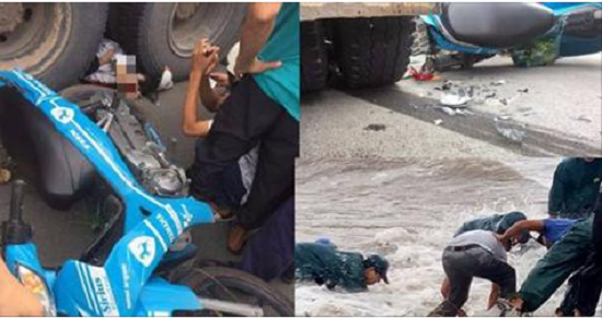 Bố mẹ oằn mình chống bão ở quê nhà, con gái bị xe tải cán chết ở Bình Dương