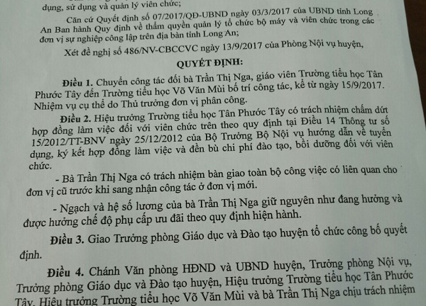 Thực hư thông tin bốn giáo viên bị điều chuyển công tác vì tố cáo hiệu trưởng