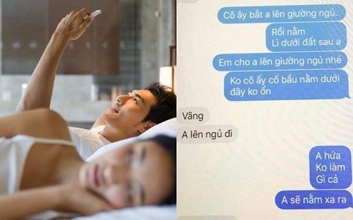Chồng nhắn tin xin phép bồ cho được nằm cùng vợ gây phẫn nộ cộng đồng mạng