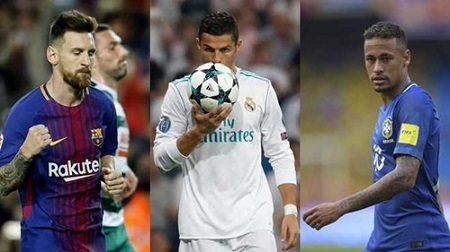 Ronaldo, Messi, Neymar lọt Top 3 đề cử Cầu thủ xuất sắc nhất năm 2017