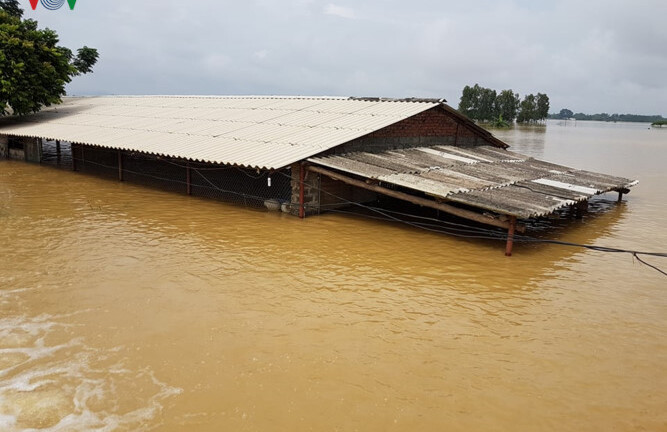 Vỡ đê ở Hà Nội, nhiều nhà dân bị ngập