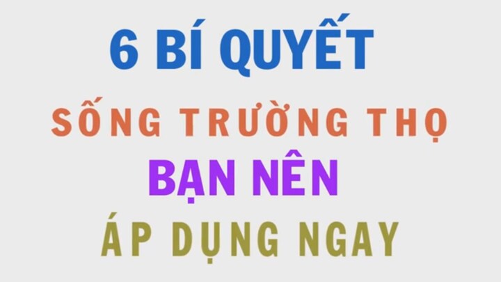 Bí quyết sống khỏe mạnh, trường thọ