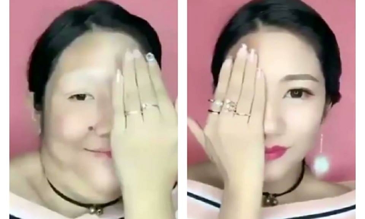 Clip trang điểm gây tranh cãi: Make up từ béo sang gầy