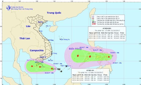 Dự báo thời tiết ngày 1/11: Áp thấp nhiệt đới giật cấp 9, miền Bắc lạnh dưới 12 độ