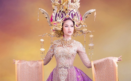 Hé lộ trang phục dân tộc của Khánh Ngân tại Miss Globe 2017