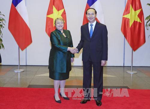 Chủ tịch nước chủ trì Quốc yến chào mừng Tổng thống Chile