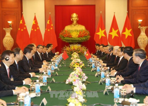 Tổng Bí thư Nguyễn Phú Trọng hội đàm với Tổng Bí thư, Chủ tịch nước Trung Quốc Tập Cận Bình