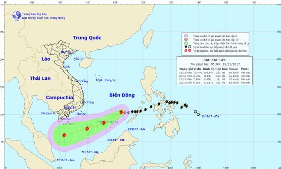 Dự báo thời tiết 19/12: Bão Kai-tak quần thảo Biển Đông, ba miền đều lạnh