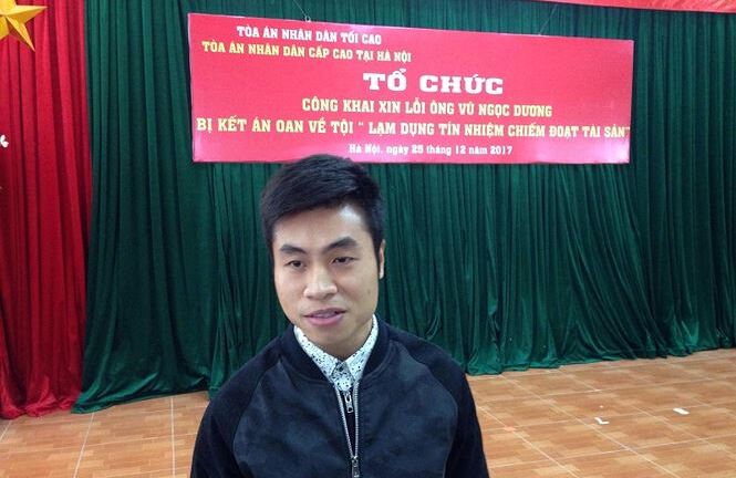 Xin lỗi công khai thanh niên Hà Nội bị kết án oan 