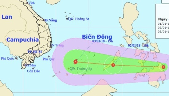 Thời tiết 2/1: Áp thấp nhiệt đới gần Biển Đông có khả năng thành bão