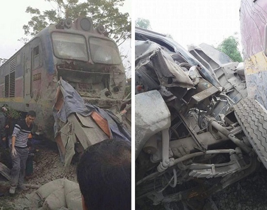 Ninh Bình: Tàu chở khách đâm ôtô, đường sắt Bắc - Nam tê liệt suốt 3 giờ