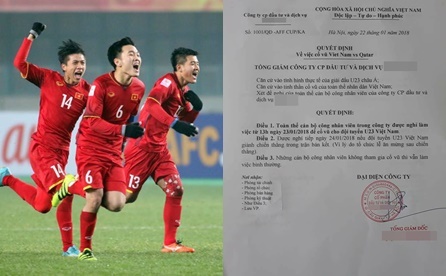 Cổ vũ U23 Việt Nam đá bán kết, nhiều công ty cho nhân viên nghỉ làm