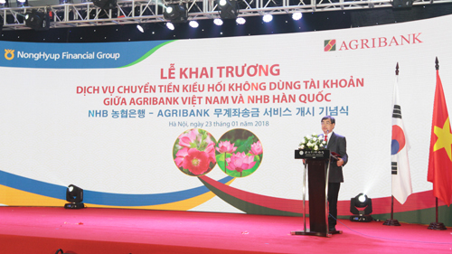 Agribank và Nonghyup Bank - Hàn Quốc triển khai dịch vụ Chuyển tiền kiều hối không dùng tài khoản