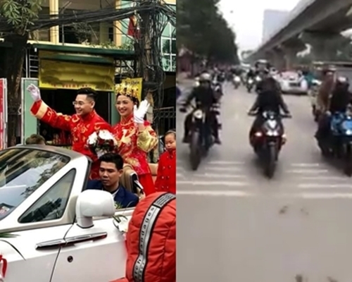 Màn rước dâu bằng xe Roll-Royce náo loạn khu phố gây nhiều tranh cãi