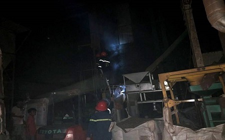 Pleiku: Cháy lò sấy chứa 10 tấn cà phê