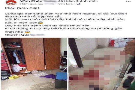 Vĩnh Phúc: Cướp giả thợ điện chém chủ nhà nhập viện 