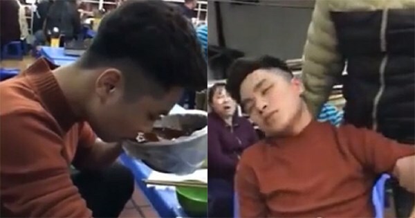 Chàng trai ngất xỉu sau khi nhận lời thách đố uống cạn bát rượu để lấy 210 nghìn đồng