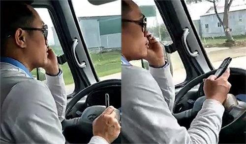 Tài xế lái xe buýt bằng khuỷu tay bị đuổi việc