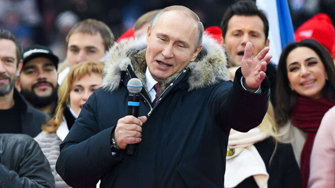 Ông Putin nhận được sự ủng hộ nhiệt liệt của người dân trước thềm bầu cử tổng thống Nga