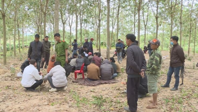 Bắt quả tang 15 đối tượng đang say sưa sát phạt trong rẫy cà phê