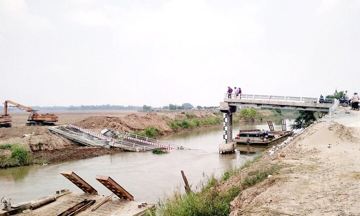 Đồng Tháp: Cầu tiền tỉ mới khánh thành đã sập