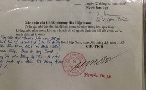 Đà Nẵng: Cán bộ giả chữ ký của chủ tịch phường để hợp thức nhà trái phép