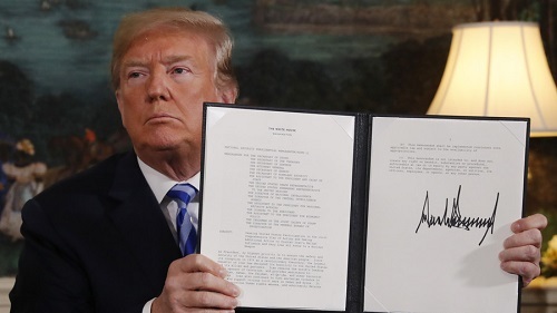 Tổng thống Trump tuyên bố rút Mỹ khỏi thỏa thuận hạt nhân Iran