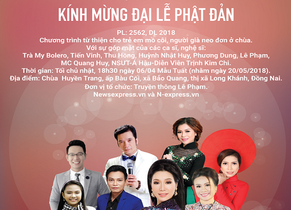 Công ty Lê Phạm tổ chức Chương trình ca nhạc từ thiện mừng Đại lễ Phật Đản