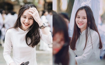 Nữ sinh Hà Nội được tìm kiếm nhiều nhất mùa bế giảng vì mặc áo dài quá xinh đẹp