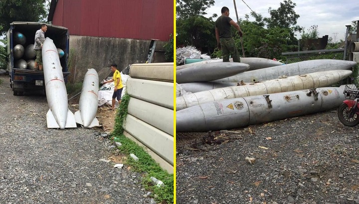 Tạm giữ 2 xe tải chạy bon bon trên đường chở vật liệu máy bay