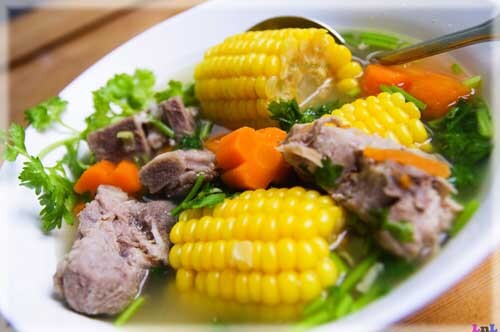 Cách nấu canh sườn hầm ngô thơm ngon, bổ dưỡng