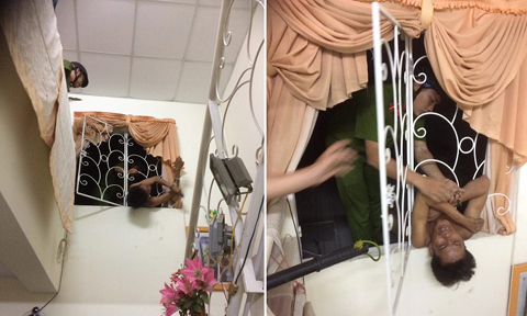 Video: Tên trộm bị mắc kẹt, kêu cứu trong cửa sổ nhà dân lúc nửa đêm
