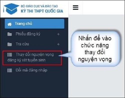 Hướng dẫn các bước điều chỉnh nguyện vọng đăng ký xét tuyển bằng hình thức trực tuyến