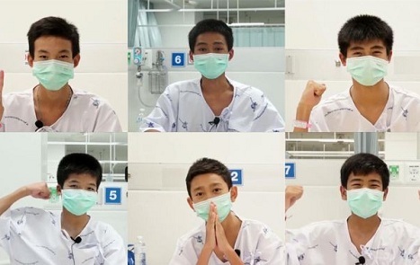 Video: 13 thành viên đội bóng Thái Lan cảm ơn cả thế giới