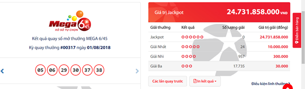 Kết quả xổ số Vietlott hôm nay 3/8/2018: Ai sẽ một bước thành tỷ phú?