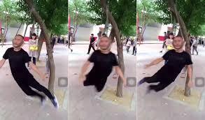 Video: Người đàn ông tập thể dục bằng cách treo cổ lên cây rồi xoay như chong chóng