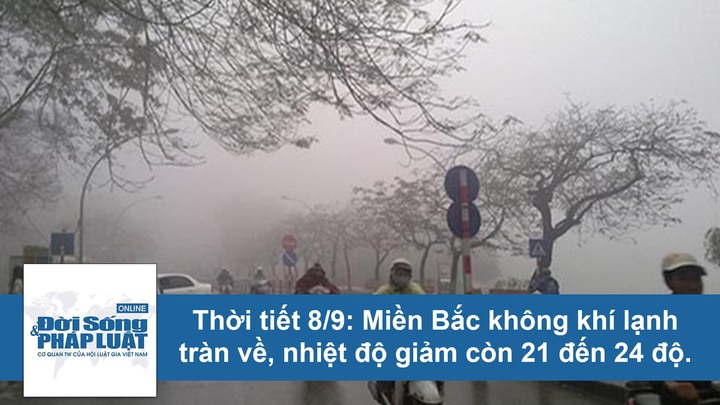 Dự báo thời tiết ngày 8/9: Không khí lạnh tràn về, miền Bắc giảm nhiệt mát mẻ