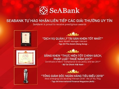 SeABank tự hào nhận liên tiếp các giải thưởng uy tín