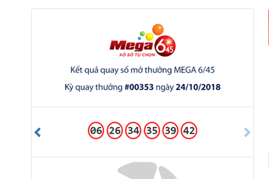 Kết quả xổ số Vietlott hôm nay 25/10/2018: Bộ số kỳ lạ trúng hơn 94 tỷ đồng