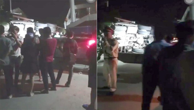 Chồng tử vong, vợ nguy kịch vì container đổ lật vào nhà lúc nửa đêm