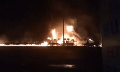 Hiện trường vụ xe bồn chở xăng bốc cháy kinh hoàng, 6 người chết ở Bình Phước