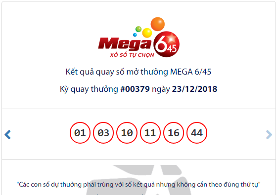Kết quả xổ số Vietlott hôm nay 23/12/2018: Ai là người 