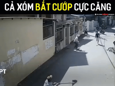 Video: Cả làng vác xẻng, dép hùa nhau bắt cướp và cái kết bất ngờ