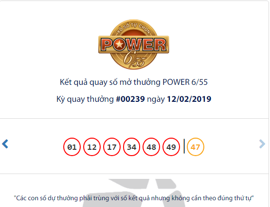 Kết quả xổ số Vietlott hôm nay 12/2/2019: Jackpot hơn 48 tỷ đồng vẫn 