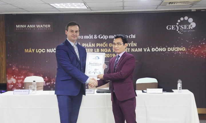 Ra mắt đại diện phân phối độc quyền máy lọc nước nano Geyser LB Nga tại Việt Nam