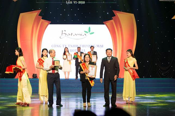 Công ty Botania vinh dự lọt Top 10 Thương hiệu nhãn hiệu tin dùng 2018